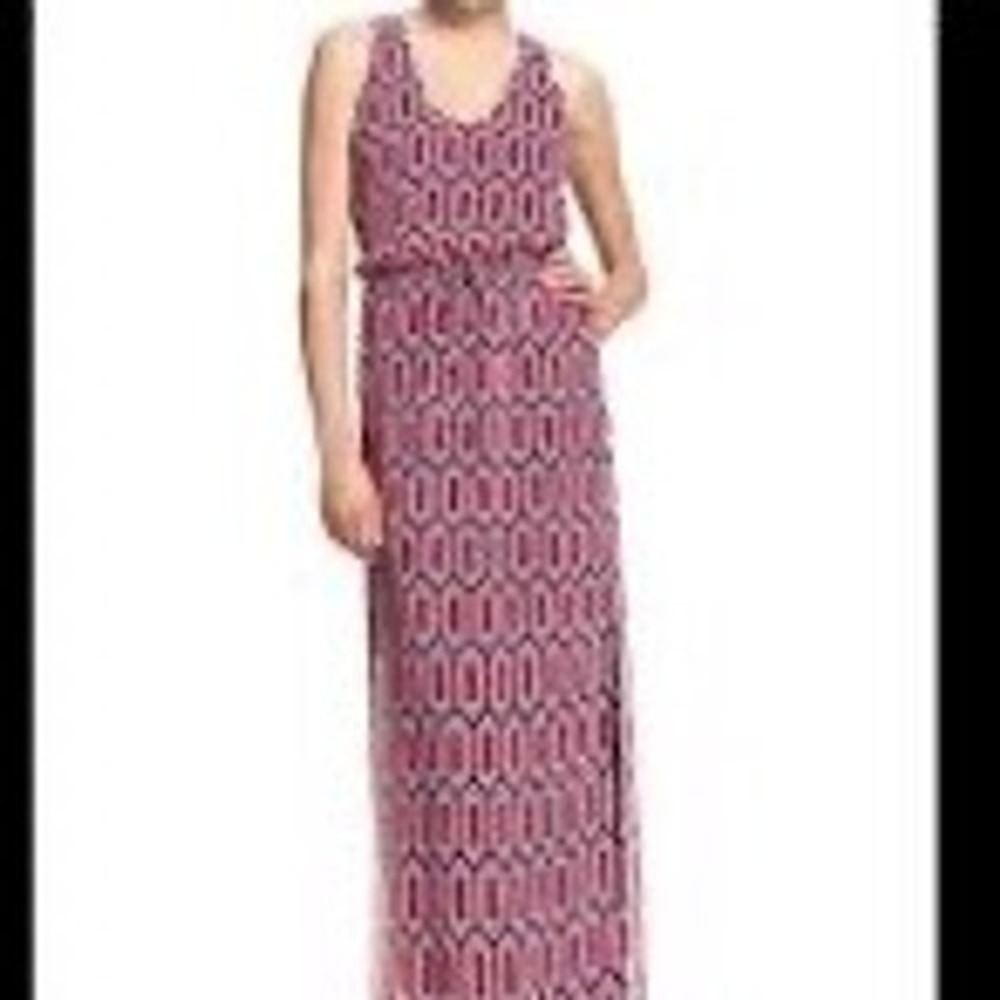 Banana‎ Republic Maxi Dress Geometric Print Sleeveless Casual Size 2